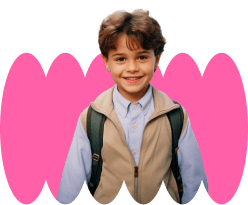 boy with folder standing